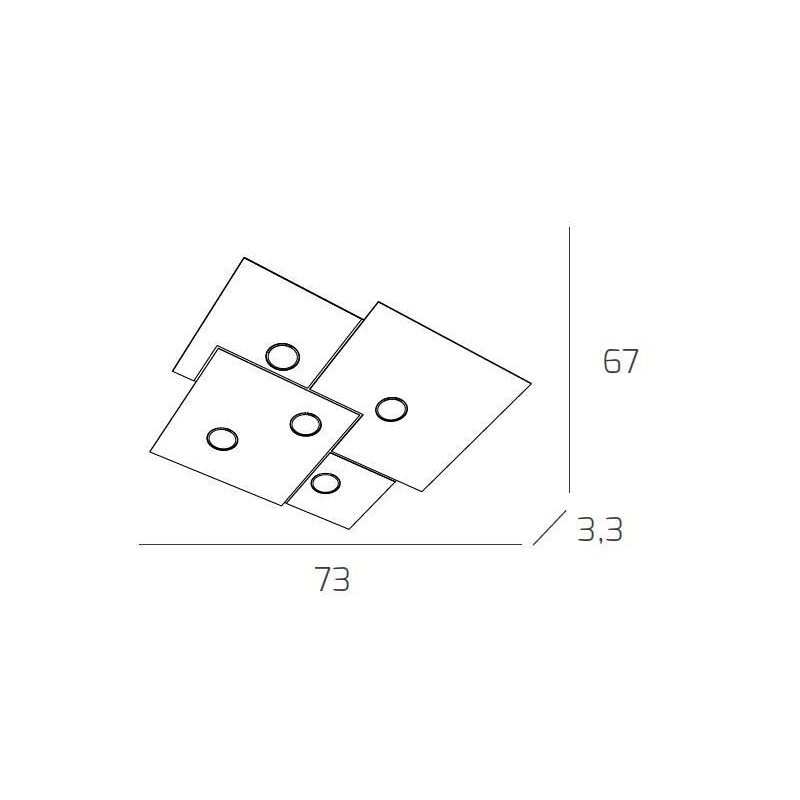 PLATE PLAFONIERA 5 LUCI IN METALLO 4 COLORI DESIGN MODERNO LAMPADINE ATTACCO GX53 Top Light Illuminazione - Cristalensi Shop Onl
