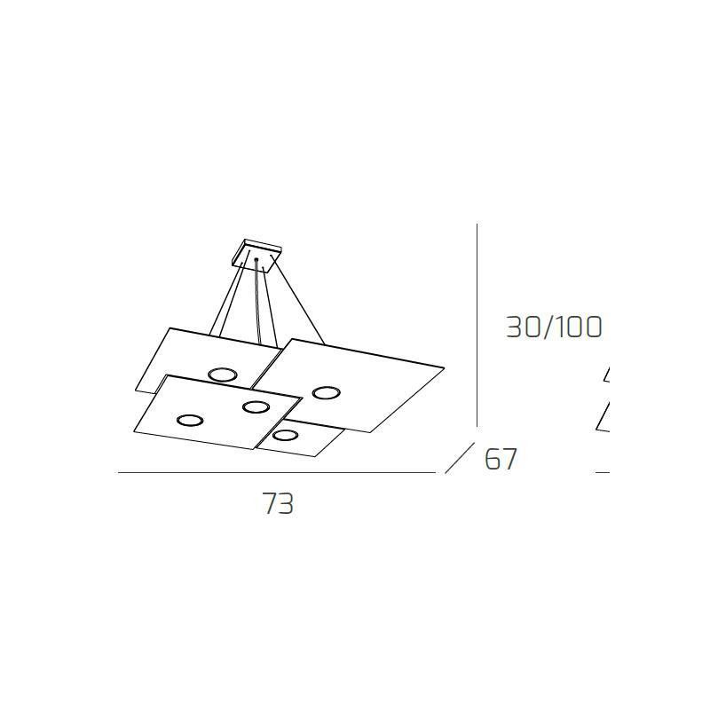 PLATE SOSPENSIONE 7 LUCI IN METALLO 4 COLORI MODERNA LAMPADINE ATTACCO GX53 Top Light Illuminazione - Cristalensi Shop Online