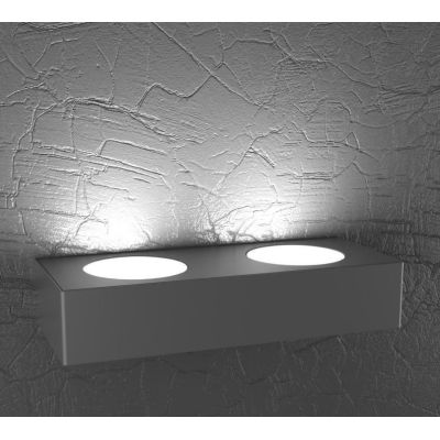 PLATE APPLIQUE RETTANGOLARE MONOEMISSIONE 2 LUCI IN METALLO 4 COLORI LAMPADINE ATTACCO GX53 Top Light Illuminazione - Cristalens