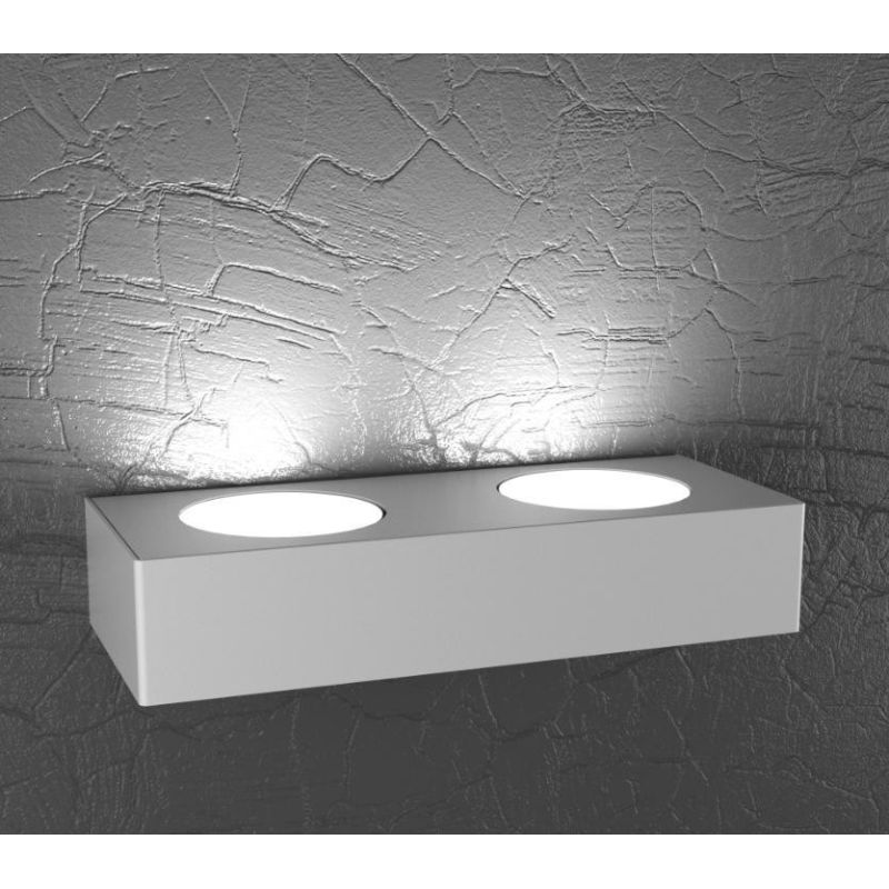 PLATE APPLIQUE RETTANGOLARE MONOEMISSIONE 2 LUCI IN METALLO 4 COLORI LAMPADINE ATTACCO GX53 Top Light Illuminazione - Cristalens