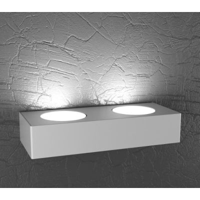PLATE APPLIQUE RETTANGOLARE MONOEMISSIONE 2 LUCI IN METALLO 4 COLORI LAMPADINE ATTACCO GX53 Top Light Illuminazione - Cristalens