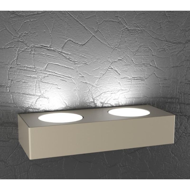 PLATE APPLIQUE RETTANGOLARE MONOEMISSIONE 2 LUCI IN METALLO 4 COLORI LAMPADINE ATTACCO GX53 Top Light Illuminazione - Cristalens