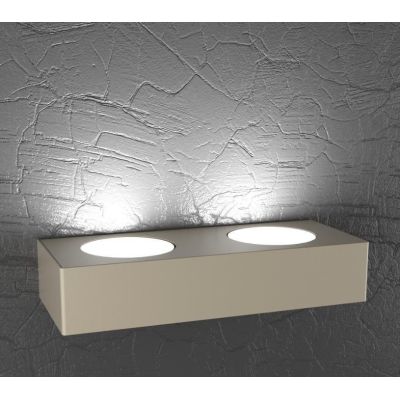 PLATE APPLIQUE RETTANGOLARE MONOEMISSIONE 2 LUCI IN METALLO 4 COLORI LAMPADINE ATTACCO GX53 Top Light Illuminazione - Cristalens