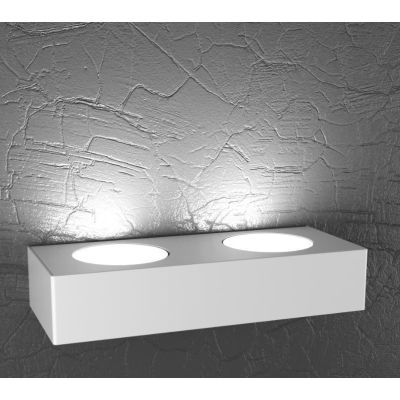PLATE APPLIQUE RETTANGOLARE MONOEMISSIONE 2 LUCI IN METALLO 4 COLORI LAMPADINE ATTACCO GX53 Top Light Illuminazione - Cristalens