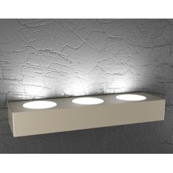 PLATE APPLIQUE RETTANGOLARE MONOEMISSIONE 3 LUCI IN METALLO 4 COLORI LAMPADINE ATTACCO GX53 Top Light Illuminazione - Cristalens 2