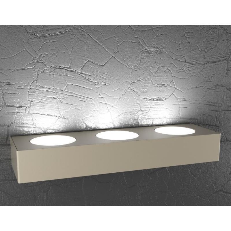 PLATE APPLIQUE RETTANGOLARE MONOEMISSIONE 3 LUCI IN METALLO 4 COLORI LAMPADINE ATTACCO GX53 Top Light Illuminazione - Cristalens