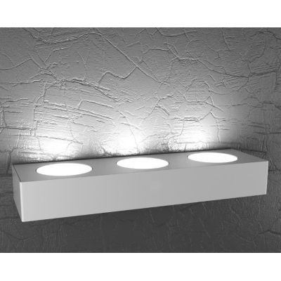 PLATE APPLIQUE RETTANGOLARE MONOEMISSIONE 3 LUCI IN METALLO 4 COLORI LAMPADINE ATTACCO GX53 Top Light Illuminazione - Cristalens