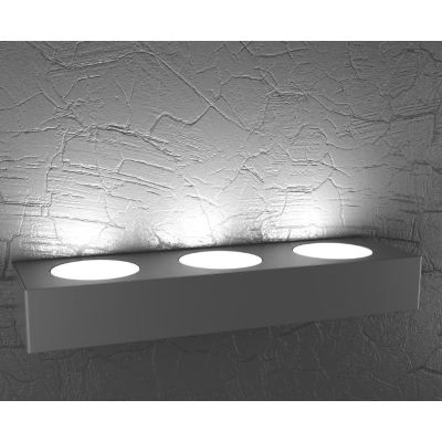 PLATE APPLIQUE RETTANGOLARE MONOEMISSIONE 3 LUCI IN METALLO 4 COLORI LAMPADINE ATTACCO GX53 Top Light Illuminazione - Cristalens