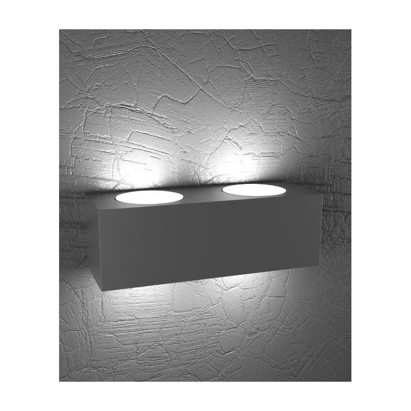 PLATE APPLIQUE BIEMISSIONE DI LUCE MODERNA IN METALLO 4 COLORI CON 4 LAMPADINE ATTACCO GX53 Top Light Illuminazione - Cristalens