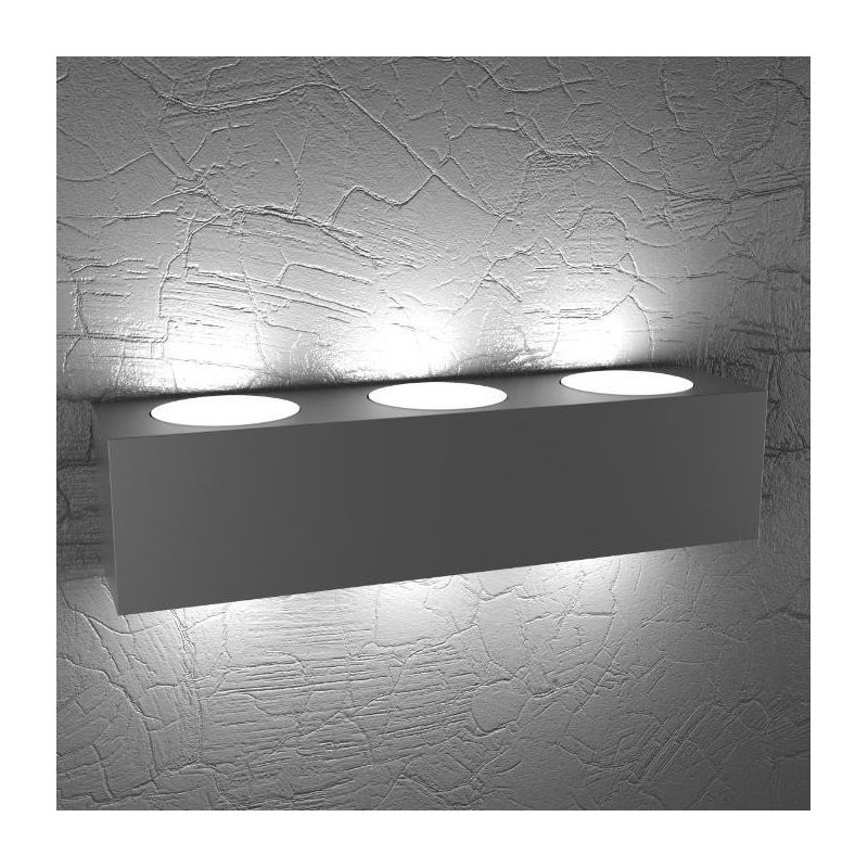 PLATE APPLIQUE BIEMISSIONE DI LUCE MODERNA IN METALLO 4 COLORI CON 6 LAMPADINE ATTACCO GX53 Top Light Illuminazione - Cristalens