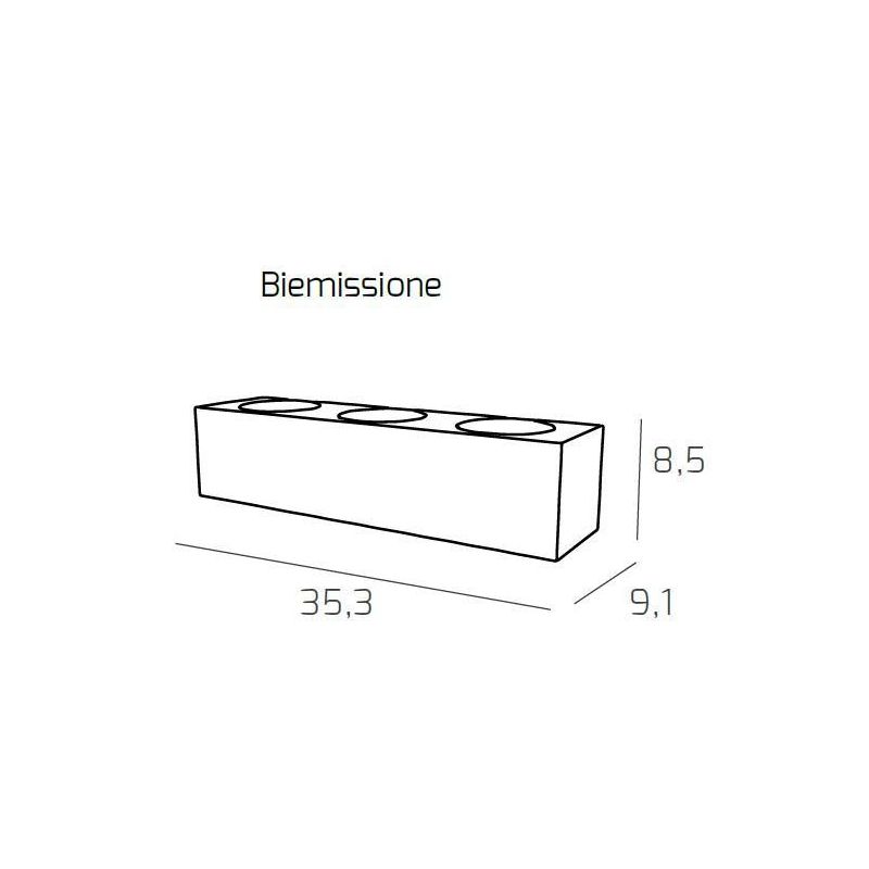 PLATE APPLIQUE BIEMISSIONE DI LUCE MODERNA IN METALLO 4 COLORI CON 6 LAMPADINE ATTACCO GX53 Top Light Illuminazione - Cristalens
