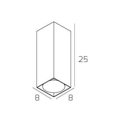 PLATE FARETTO DA SOFFITTO ALTEZZA CM 25 IN METALLO 4 COLORI CON LAMPADINA ATTACCO GX53 Top Light Illuminazione - Cristalensi Sho