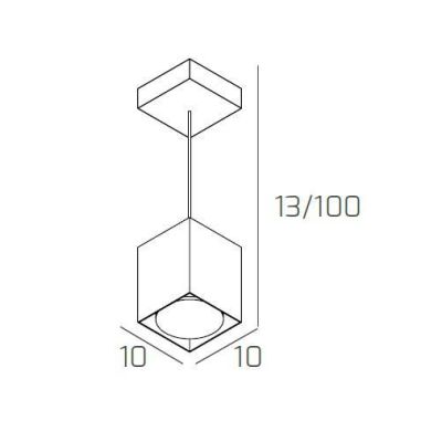 PLATE SOSPENSIONE SINGOLA A CUBO IN METALLO 4 COLORI CON LAMPADINA ATTACCO GX53 Top Light Illuminazione - Cristalensi Shop Onlin