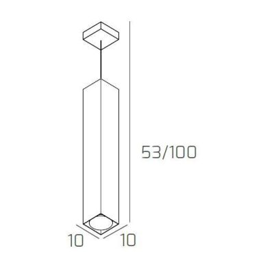 PLATE SOSPENSIONE SINGOLA MODERNA H50 IN METALLO 4 COLORI CON LAMPADINA ATTACCO GX53 Top Light Illuminazione - Cristalensi Shop 