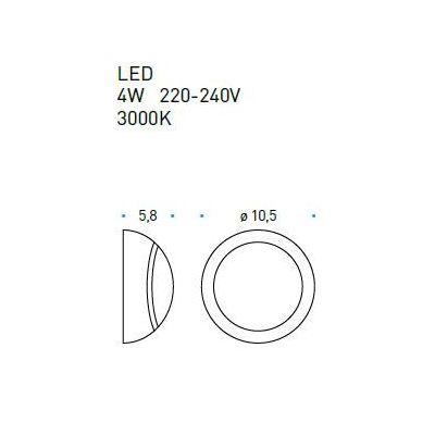 ECLIS LAMPADA DA PARETE A LED 4W Pan International - Cristalensi Shop Online
