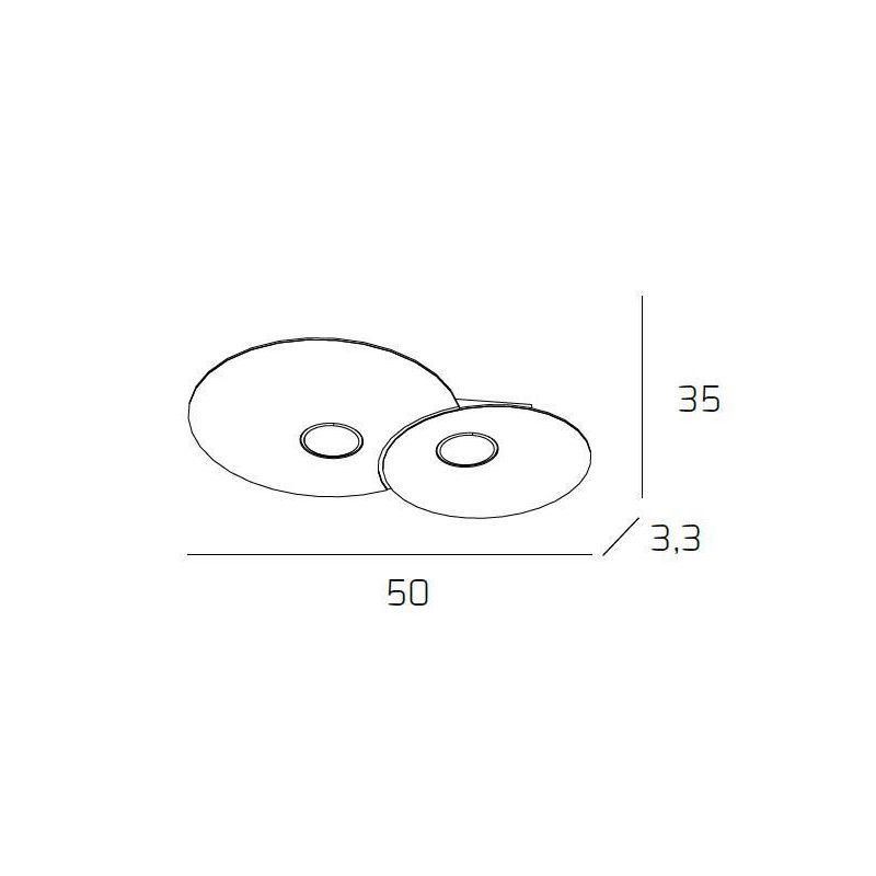 CLOUD PLAFONIERA 2 LUCI IN METALLO 3 COLORI DESIGN MODERNO LAMPADINE ATTACCO GX53 Top Light Illuminazione - Cristalensi Shop Onl