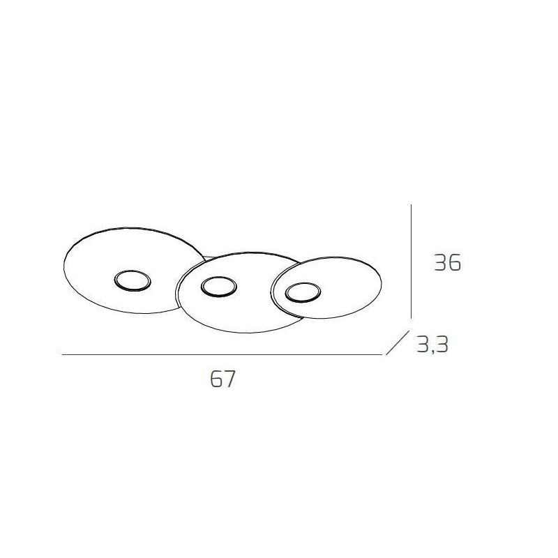 CLOUD PLAFONIERA 3 LUCI IN METALLO 3 COLORI DESIGN MODERNO LAMPADINE ATTACCO GX53 Top Light Illuminazione - Cristalensi Shop Onl