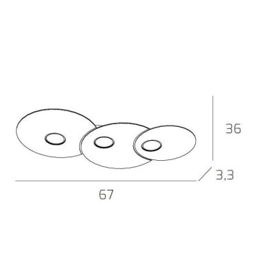 CLOUD PLAFONIERA 3 LUCI IN METALLO 3 COLORI DESIGN MODERNO LAMPADINE ATTACCO GX53 Top Light Illuminazione - Cristalensi Shop Onl