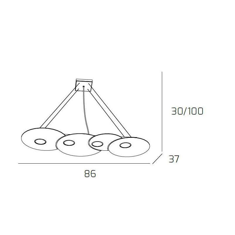 CLOUD SOSPENSIONE DOPPIA ILLUMINAZIONE 7 LUCI IN METALLO 3 COLORI LAMPADINE ATTACCO GX53 Top Light Illuminazione - Cristalensi S