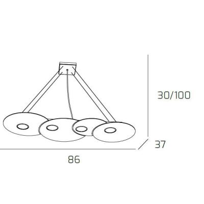 CLOUD SOSPENSIONE DOPPIA ILLUMINAZIONE 7 LUCI IN METALLO 3 COLORI LAMPADINE ATTACCO GX53 Top Light Illuminazione - Cristalensi S