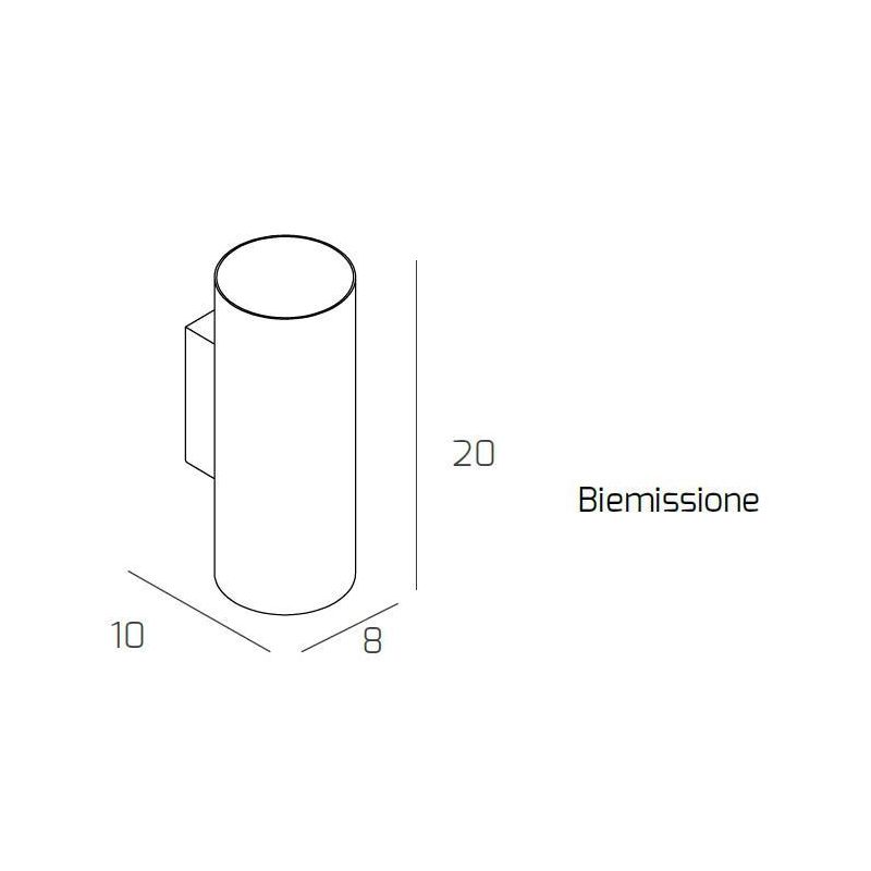 CLOUD APPLIQUE CILINDRICA A BIEMISSIONE DI LUCE IN METALLO 3 COLORI LAMPADINE ATTACCO GX53 Top Light Illuminazione - Cristalensi