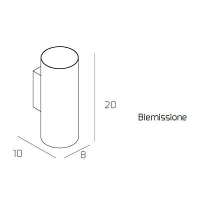 CLOUD APPLIQUE CILINDRICA A BIEMISSIONE DI LUCE IN METALLO 3 COLORI LAMPADINE ATTACCO GX53 Top Light Illuminazione - Cristalensi