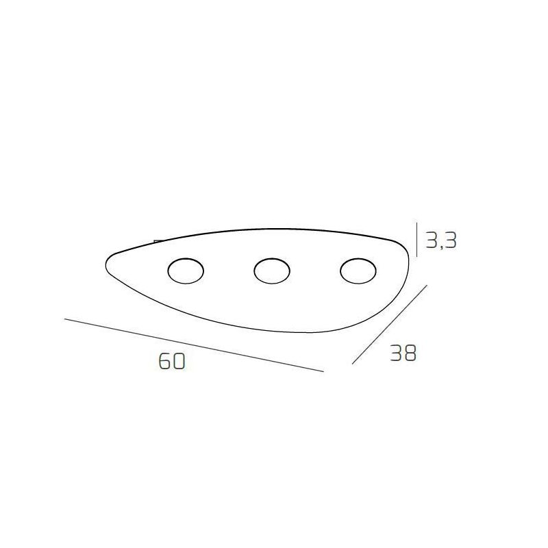 SHAPE PLAFONIERA MODERNA BIANCA GRIGIA O SABBIA CON 3 LUCI IN METALLO CON LAMPADINE GX53 Top Light Illuminazione - Cristalensi S