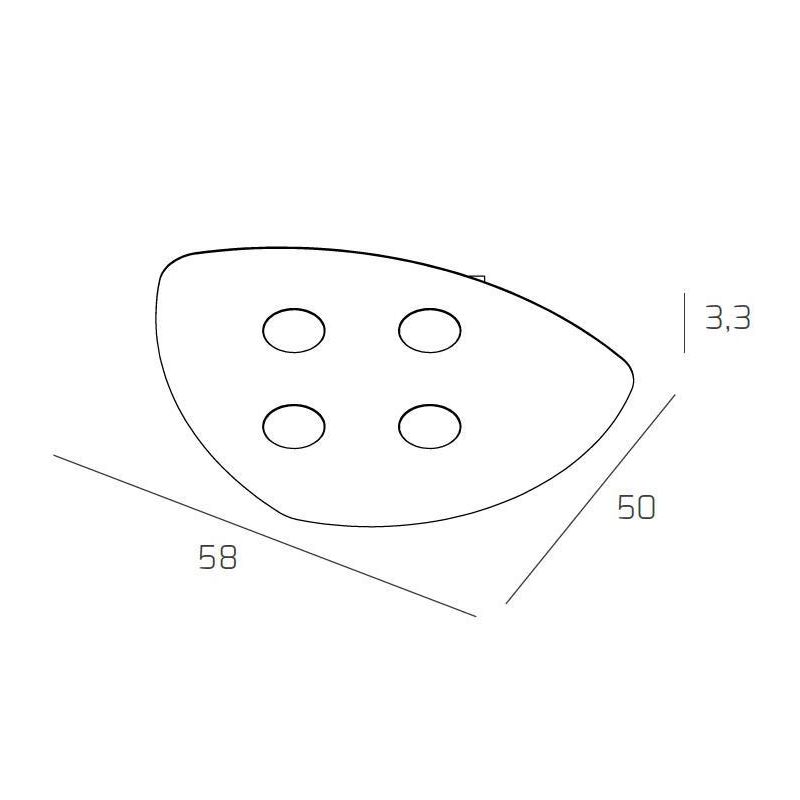 SHAPE PLAFONIERA BIANCA GRIGIA O SABBIA CON 4 LUCI MODERNA IN METALLO CON LAMPADINE GX53 Top Light Illuminazione - Cristalensi S