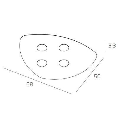 SHAPE PLAFONIERA BIANCA GRIGIA O SABBIA CON 4 LUCI MODERNA IN METALLO CON LAMPADINE GX53 Top Light Illuminazione - Cristalensi S