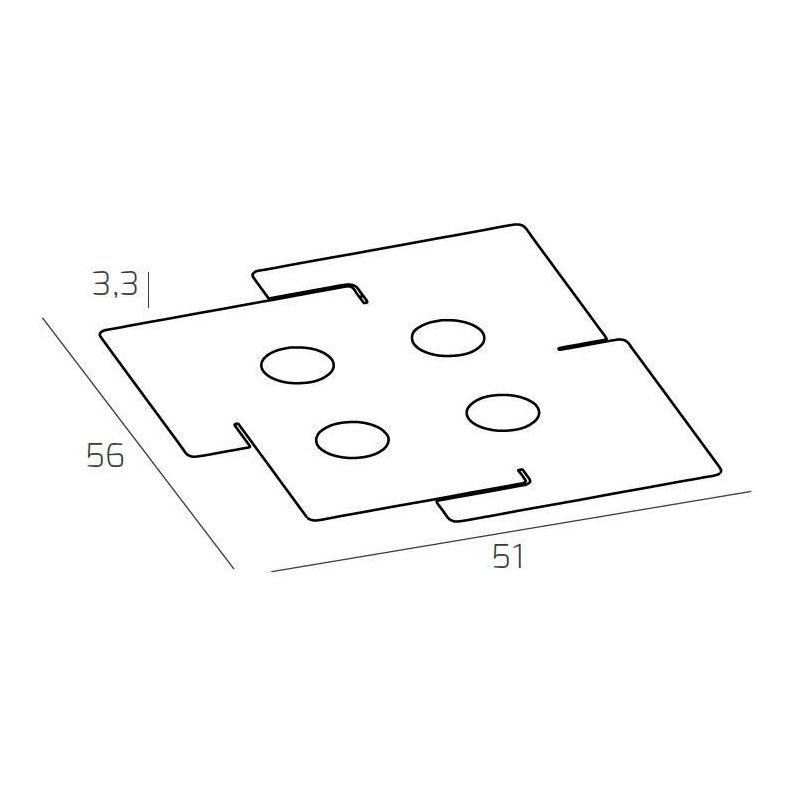 ECHO PLAFONIERA DESIGN MODERNO IN METALLO BIANCO 4 LUCI CON ATTACCO GX53 ECONOMICA Top Light Illuminazione - Cristalensi Shop On
