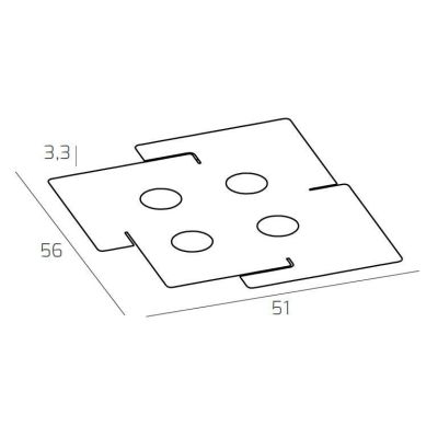 ECHO PLAFONIERA DESIGN MODERNO IN METALLO BIANCO 4 LUCI CON ATTACCO GX53 ECONOMICA Top Light Illuminazione - Cristalensi Shop On