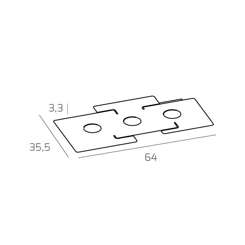 ECHO PLAFONIERA MODERNA ED ECONOMICA A 3 LUCI IN METALLO BIANCO CON ATTACCO GX53 Top Light Illuminazione - Cristalensi Shop Onli