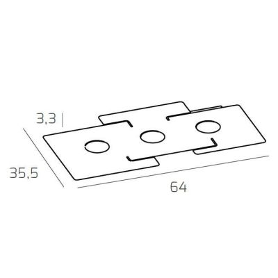 ECHO PLAFONIERA MODERNA ED ECONOMICA A 3 LUCI IN METALLO BIANCO CON ATTACCO GX53 Top Light Illuminazione - Cristalensi Shop Onli