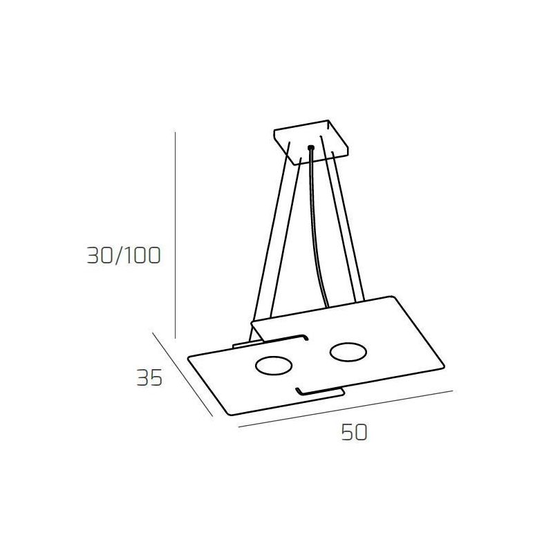 ECHO SOSPENSIONE MODERNA 2 LUCI IN METALLO BIANCO ECONOMICA CON ATTACCO LAMPADINE GX53 Top Light Illuminazione - Cristalensi Sho
