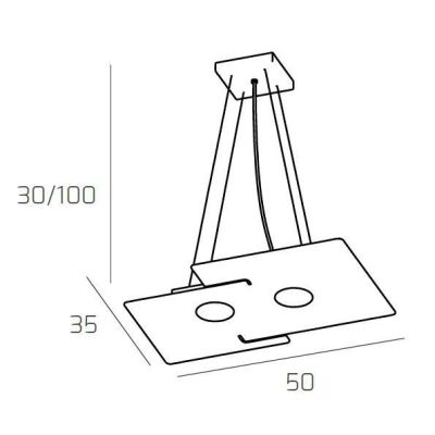 ECHO SOSPENSIONE MODERNA 2 LUCI IN METALLO BIANCO ECONOMICA CON ATTACCO LAMPADINE GX53 Top Light Illuminazione - Cristalensi Sho