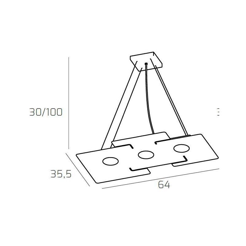 ECHO SOSPENSIONE MODERNA 3 LUCI IN METALLO BIANCO ECONOMICA CON ATTACCO LAMPADINE GX53 Top Light Illuminazione - Cristalensi Sho