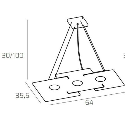 ECHO SOSPENSIONE MODERNA 3 LUCI IN METALLO BIANCO ECONOMICA CON ATTACCO LAMPADINE GX53 Top Light Illuminazione - Cristalensi Sho