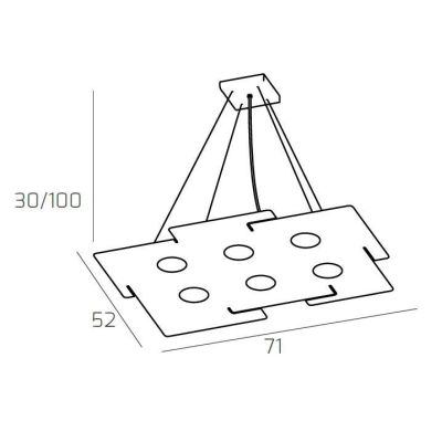 ECHO SOSPENSIONE 6 LUCI MODERNA ED ECONOMICA IN METALLO BIANCO CON ATTACCO LAMPADINE GX53 Top Light Illuminazione - Cristalensi 