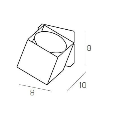 ROTATION PICCOLA APPLIQUE CON DIFFUSORE ORIENTABILE IN METALLO 4 COLORI LAMPADINA GX53 Top Light Illuminazione - Cristalensi Sho