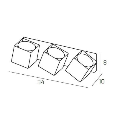 ROTATION LAMPADA DA PARETE CON 3 DIFFUSORI ORIENTABILI IN METALLO 4 COLORI LAMPADINA GX53 Top Light Illuminazione - Cristalensi 