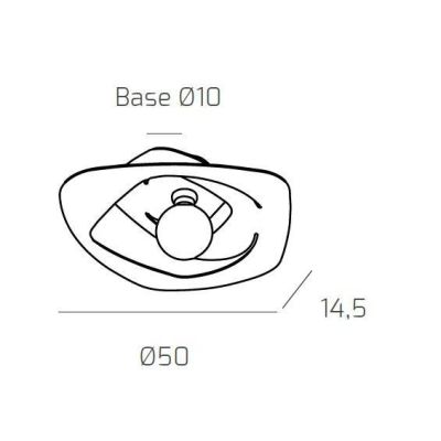 WARPED PLAFONIERA MODERNA D50 IN METALLO APERTO BIANCO GRIGIO O SABBIA LAMPADINA ATTACCO E27 Top Light Illuminazione - Cristalen