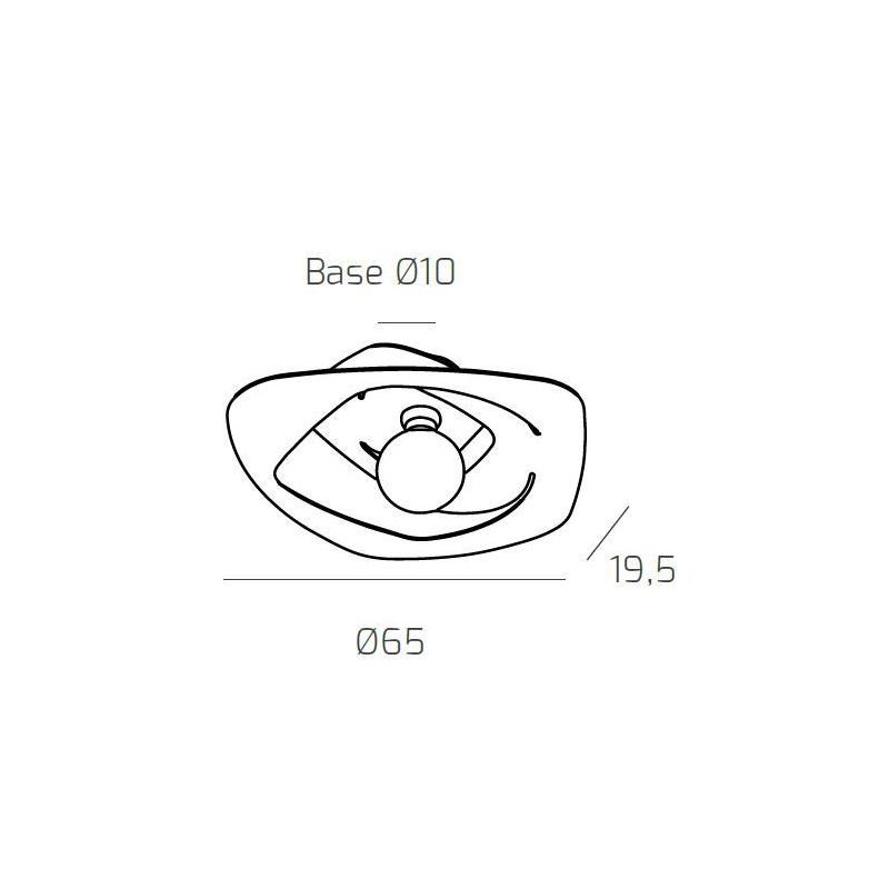 WARPED PLAFONIERA MODERNA D65 IN METALLO APERTO BIANCO GRIGIO O SABBIA LAMPADINA ATTACCO E27 Top Light Illuminazione - Cristalen