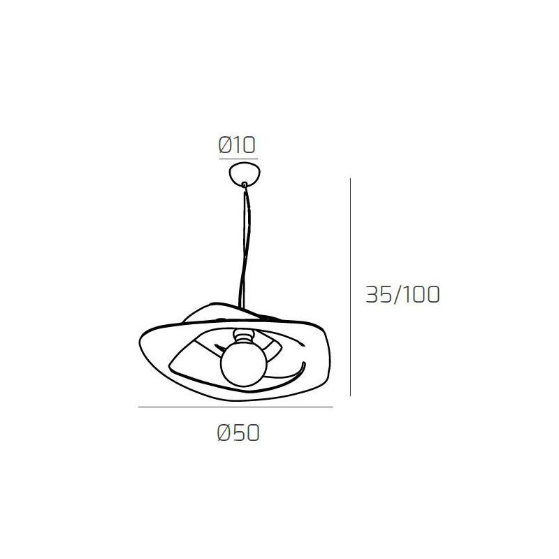 WARPED SOSPENSIONE MODERNA D50 IN METALLO BIANCO GRIGIO O SABBIA LAMPADINA ATTACCO E27 Top Light Illuminazione - Cristalensi Sho