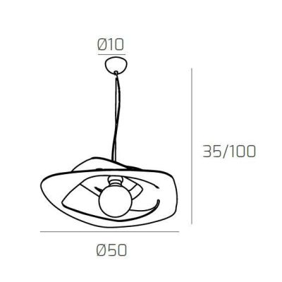 WARPED SOSPENSIONE MODERNA D50 IN METALLO BIANCO GRIGIO O SABBIA LAMPADINA ATTACCO E27 Top Light Illuminazione - Cristalensi Sho