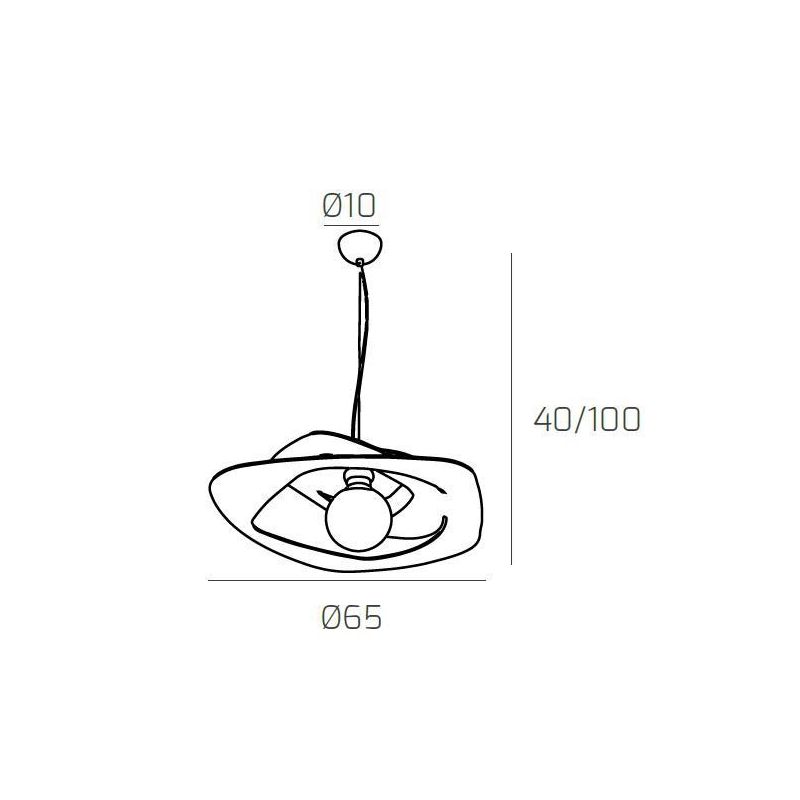 WARPED SOSPENSIONE MODERNA D65 IN METALLO BIANCO GRIGIO O SABBIA LAMPADINA ATTACCO E27 Top Light Illuminazione - Cristalensi Sho