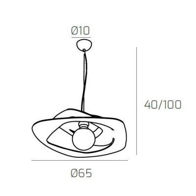 WARPED SOSPENSIONE MODERNA D65 IN METALLO BIANCO GRIGIO O SABBIA LAMPADINA ATTACCO E27 Top Light Illuminazione - Cristalensi Sho