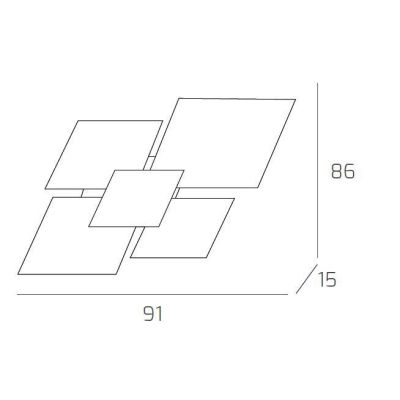 UPGRADE PLAFONIERA GRANDE IN VETRO BIANCO CON PIASTRA CENTRALE IN METALLO IN 8 COLORI Top Light Illuminazione - Cristalensi Shop