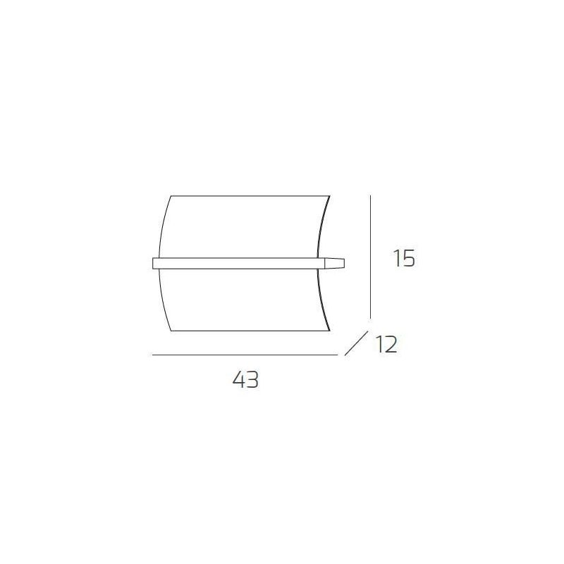 WOOD APPLIQUE MEDIA LARGHEZZA CM 43 IN METALLO E LEGNO 3 FINITURE CON DIFFUSORE IN VETRO DELLA TOP LIGHT Top Light Illuminazione