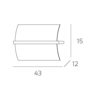 WOOD APPLIQUE MEDIA LARGHEZZA CM 43 IN METALLO E LEGNO 3 FINITURE CON DIFFUSORE IN VETRO DELLA TOP LIGHT Top Light Illuminazione
