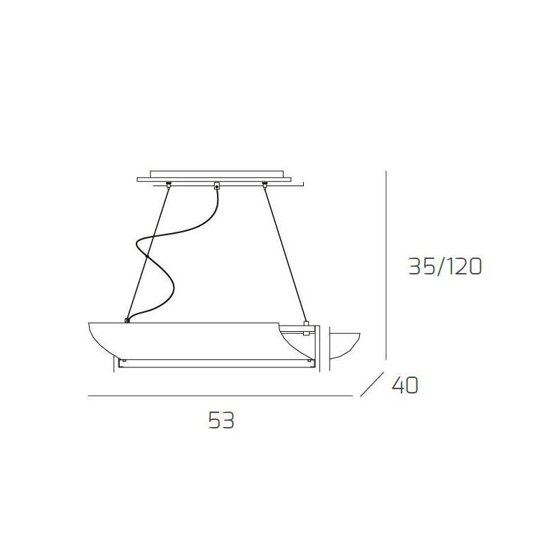 WOOD SOSPENSIONE IN METALLO E LEGNO LARGHEZZA CM 53 IN 3 FINITURE CON DIFFUSORE IN VETRO Top Light Illuminazione - Cristalensi S